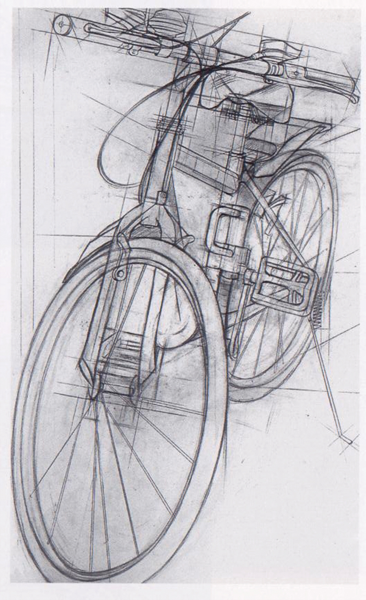 自行车的联想设计素描图片
